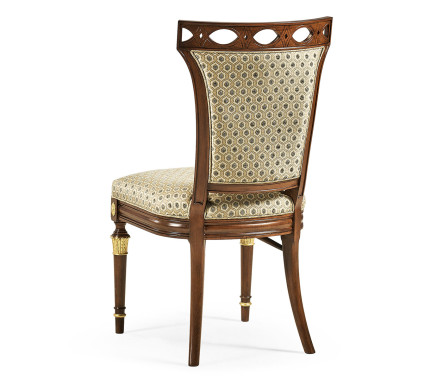 Sokol Medium Walnut Side Chair Upholstered in COM None distressing