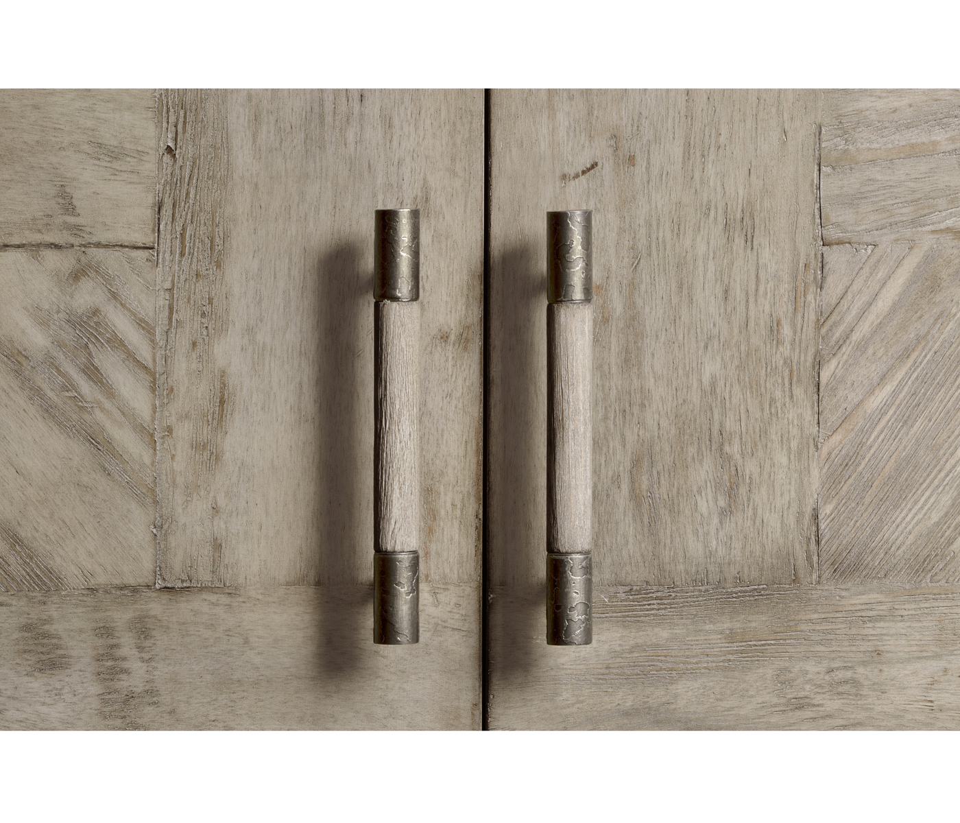 Rustic Grey Drinks Cabinet with Iron Base