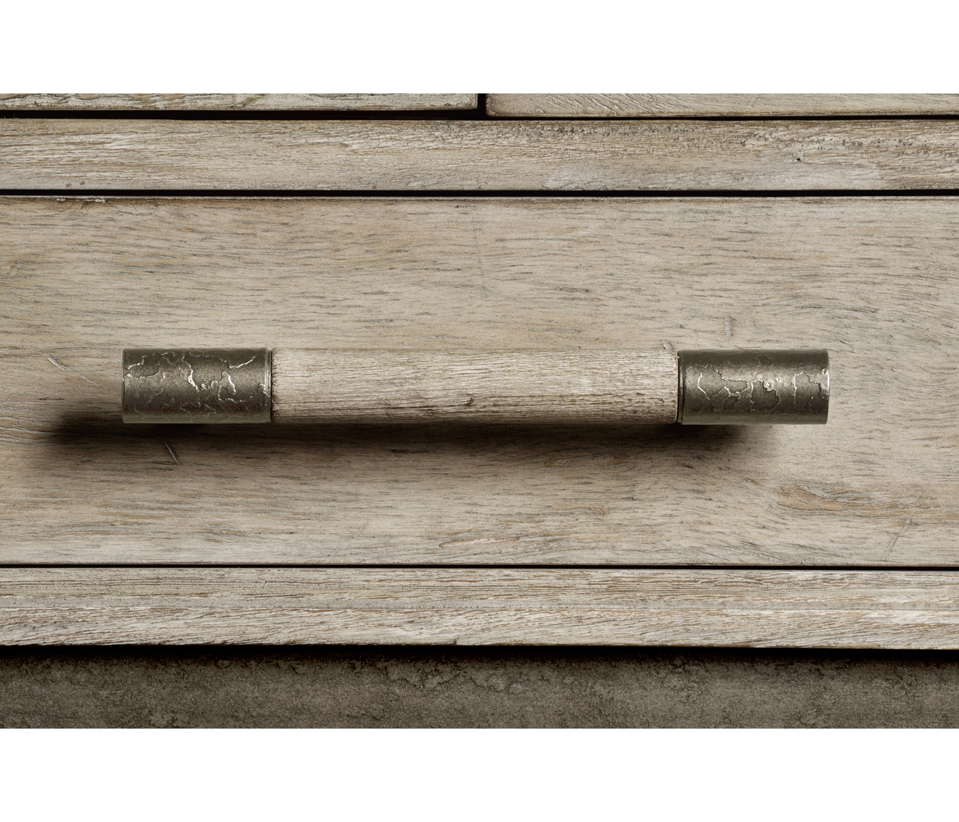 Rustic Grey Drinks Cabinet with Iron Base