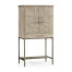 Rustic Grey Drinks Cabinet with Iron Base