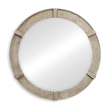 Rustic Grey Round Mirror