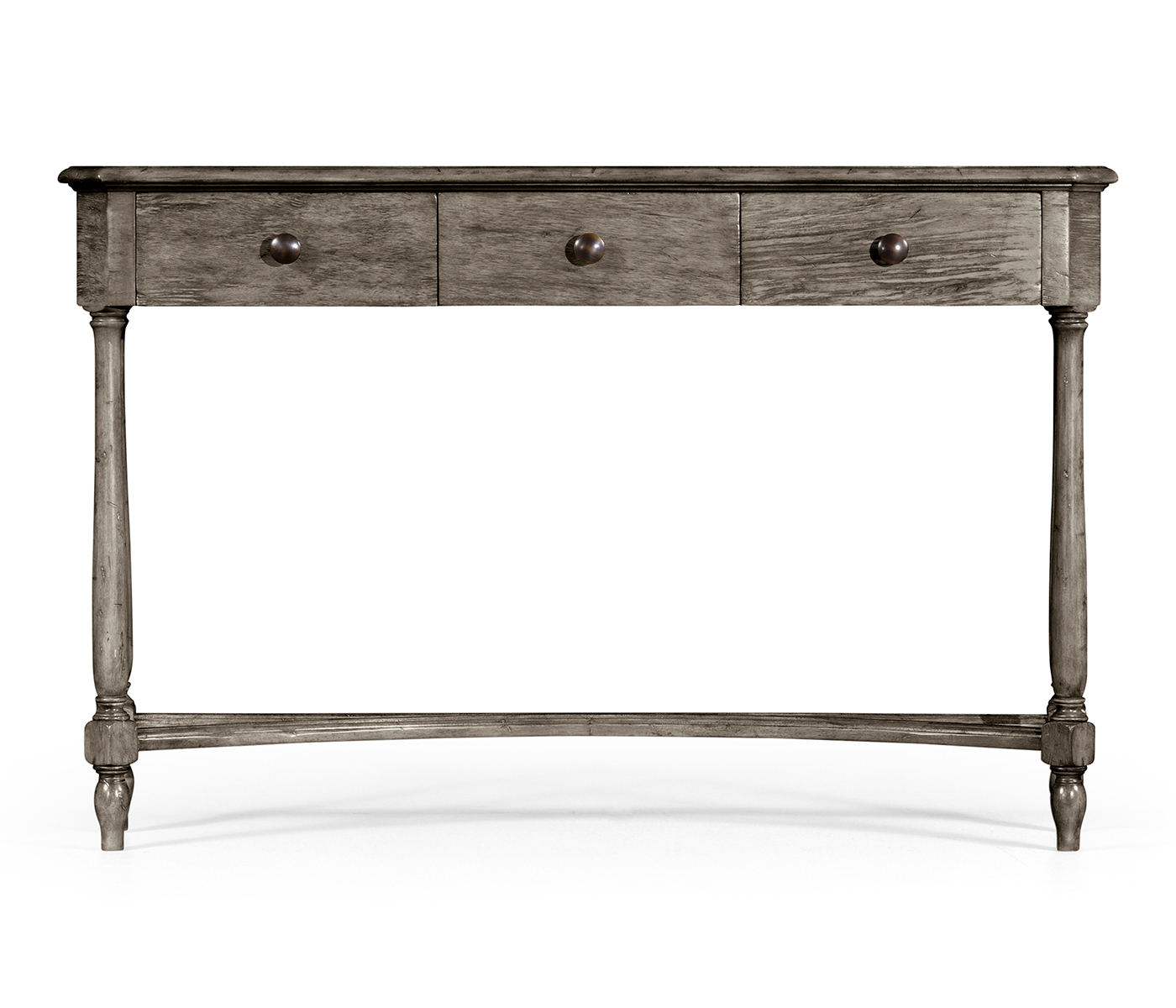 Antique Dark Grey Three Drawer Large Console Table