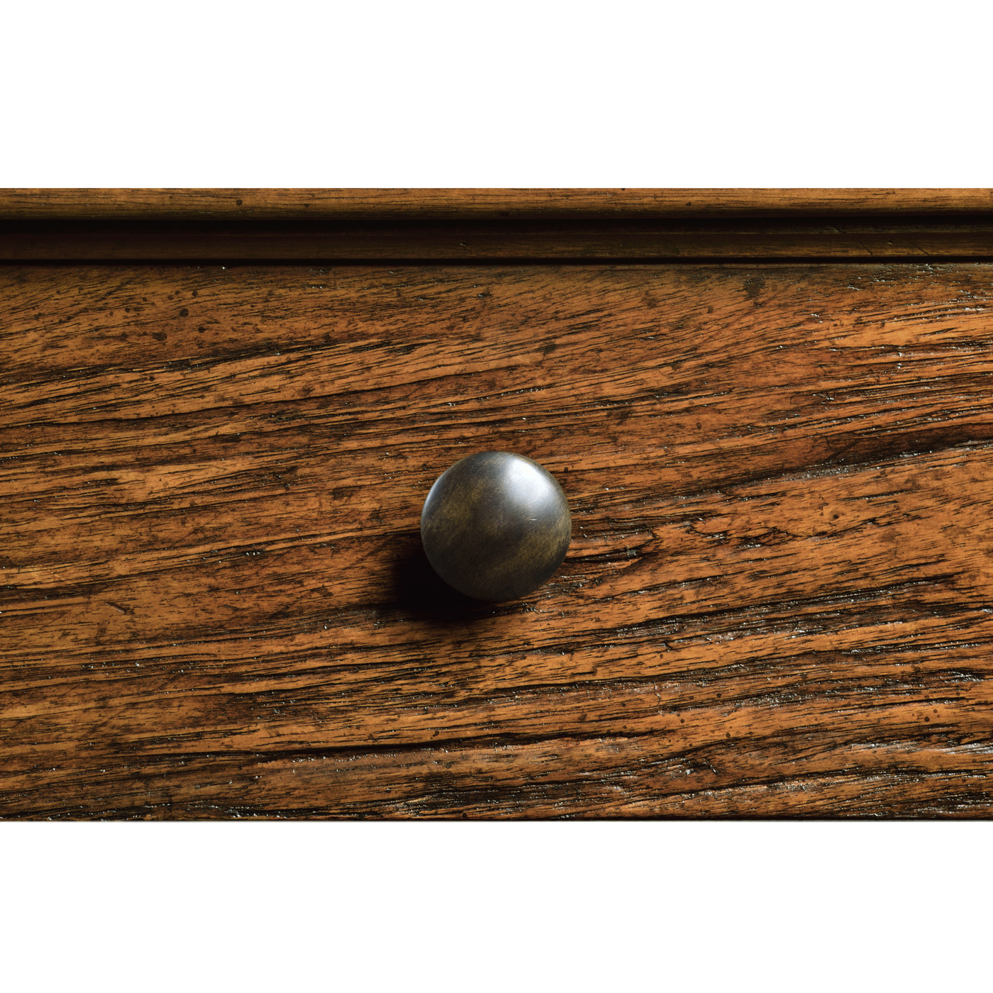 Country Walnut Three Drawer Large Console Table