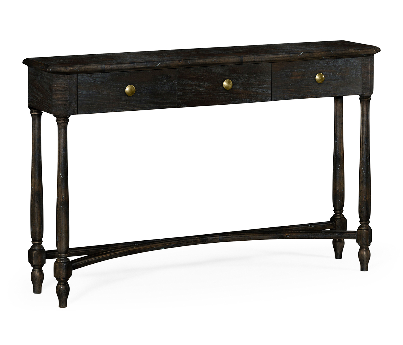 Dark Ale Three Drawer Large Console Table