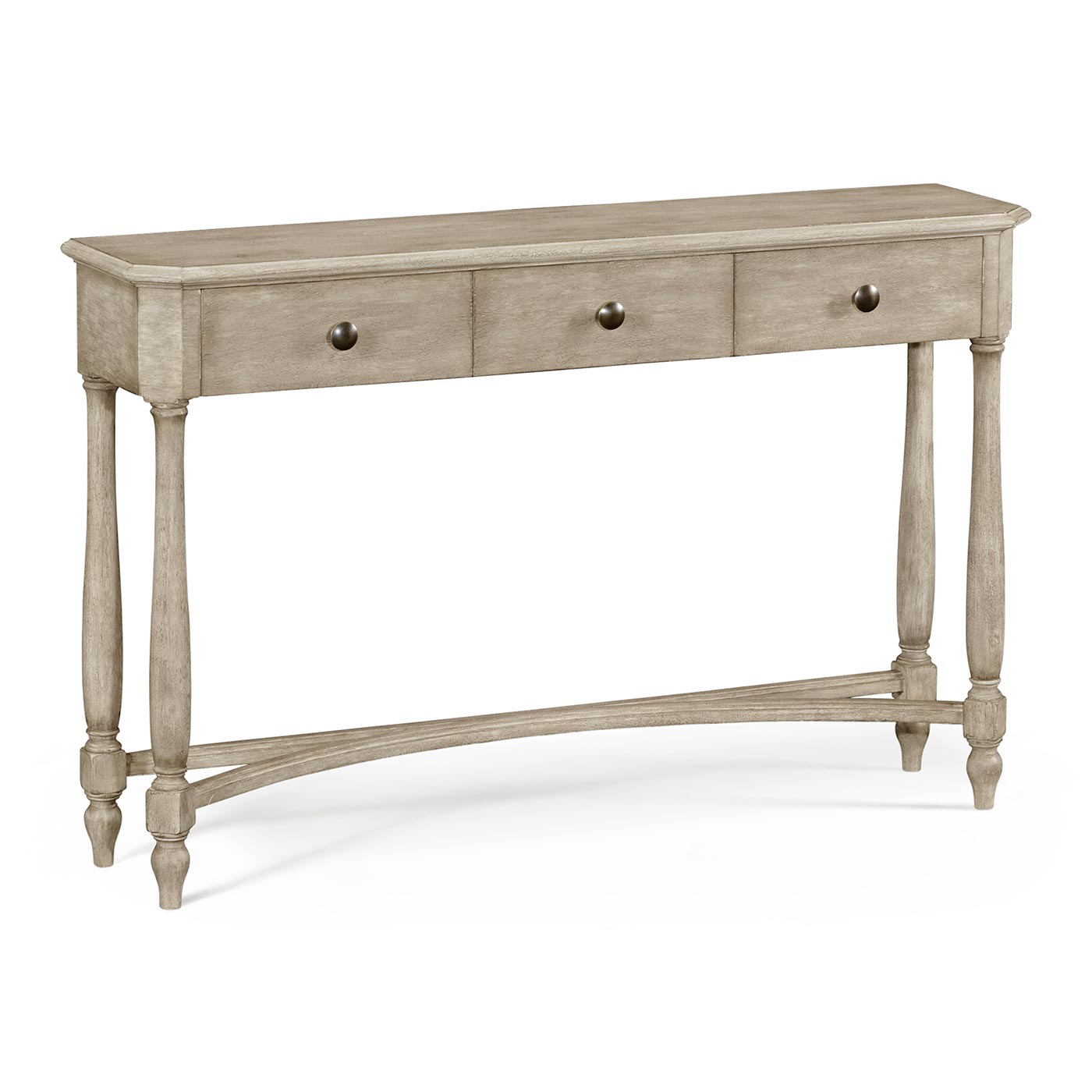 Rustic Grey Three Drawer Large Console Table