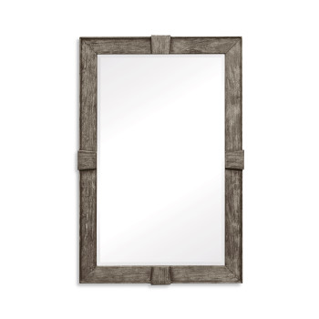 Antique Dark Grey Rectangular Mirror