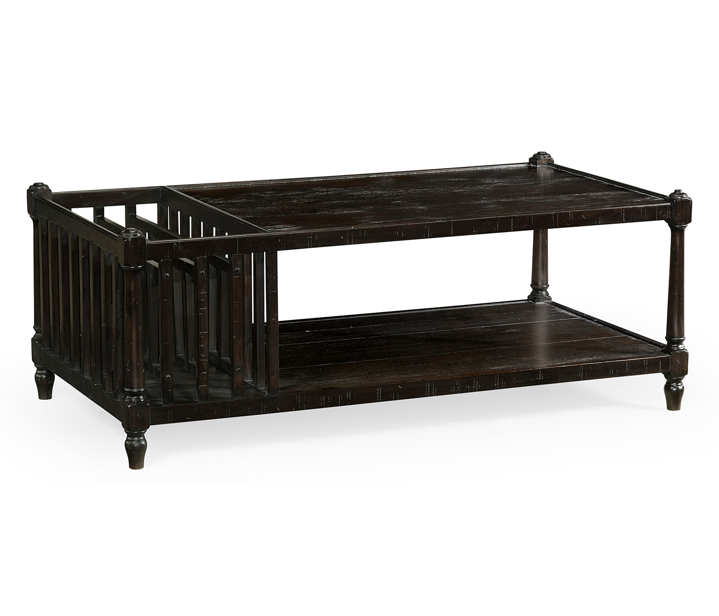 Dark Ale Rectangular Coffee Table with Magazine Rack