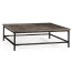Antique Dark Grey Square Coffee Table with Iron Base