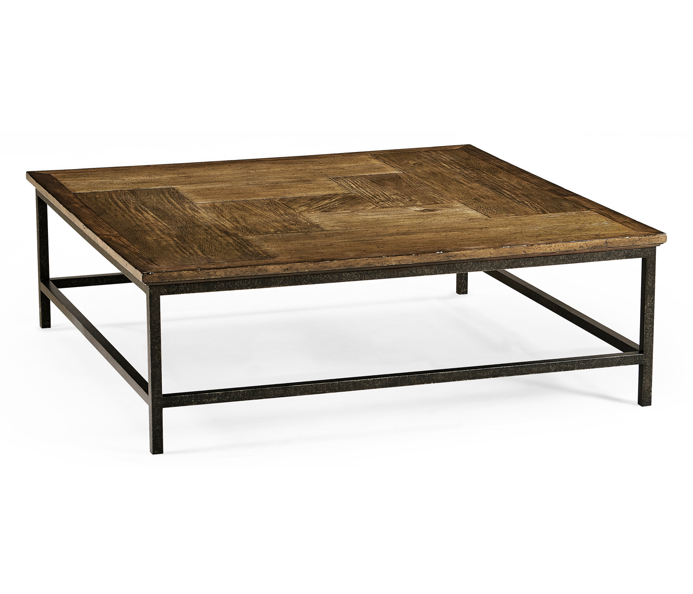 Medium Driftwood Square Coffee Table with Iron Base