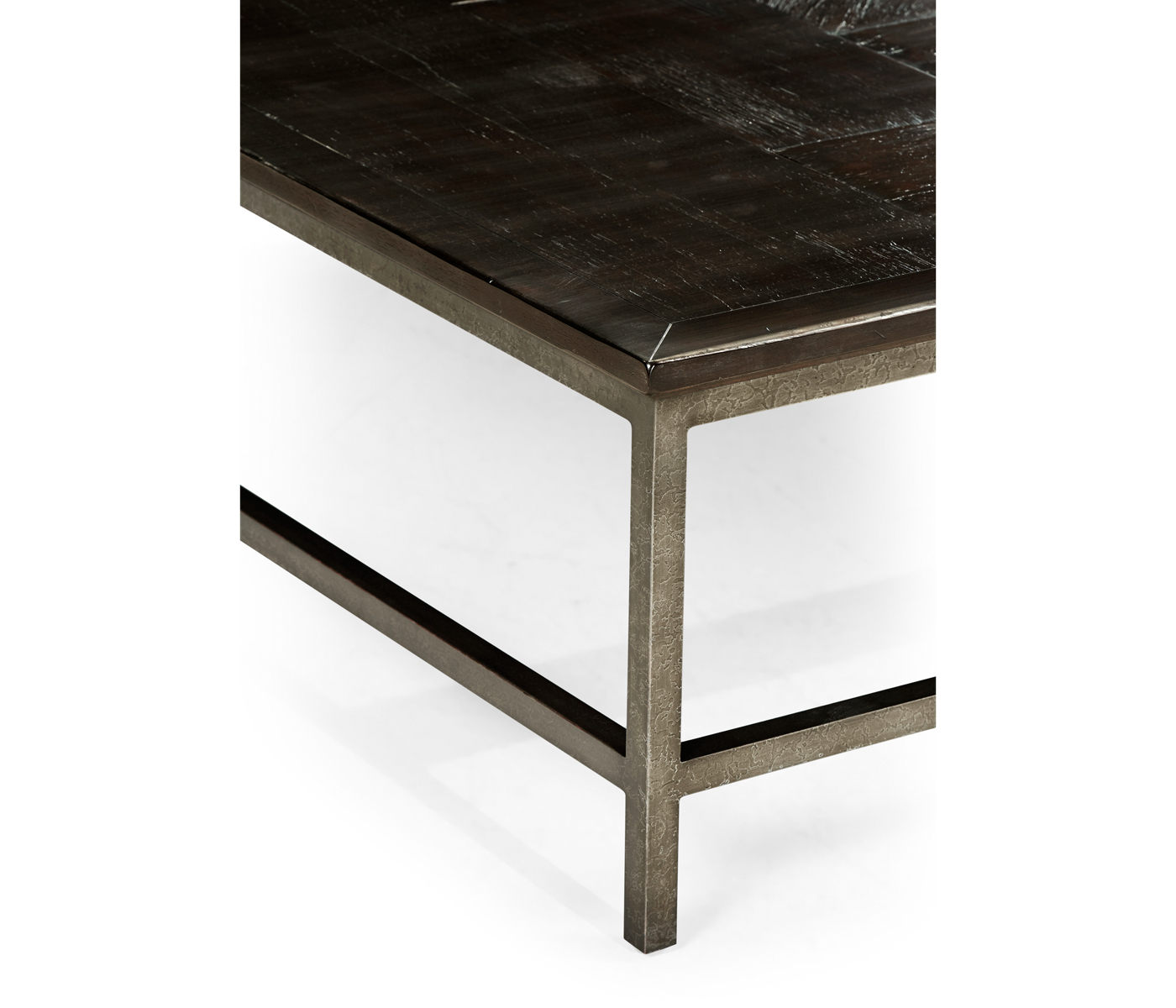 Dark Ale Square Coffee Table with Iron Base