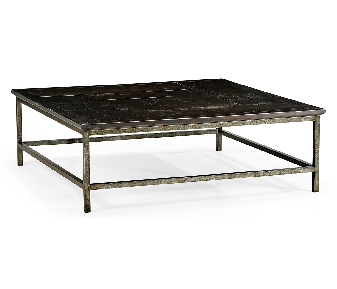 Dark Ale Square Coffee Table with Iron Base