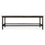 Antique Dark Grey Rectangular Coffee Table with Iron Base
