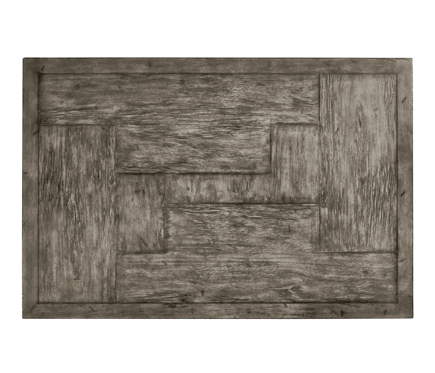 Antique Dark Grey Rectangular Coffee Table with Iron Base