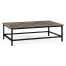 Antique Dark Grey Rectangular Coffee Table with Iron Base