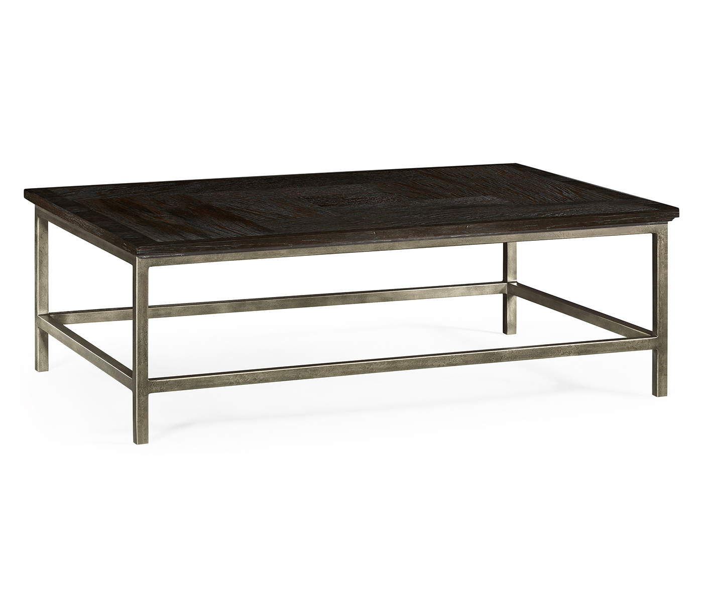 Dark Ale Rectangular Coffee Table with Iron Base