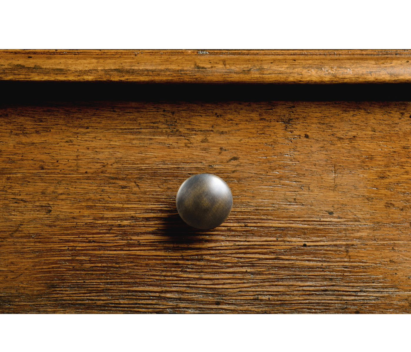 Country Walnut Small Console Table with Drawer