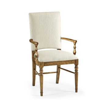 Casual Upholstered Dining Arm Chair
