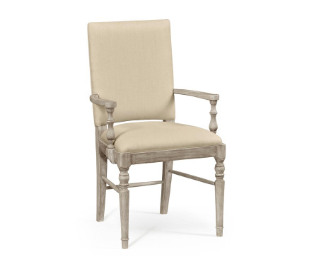 Casual Upholstered Dining Arm Chair