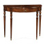 Demilune console table of drawer in antique mahogany