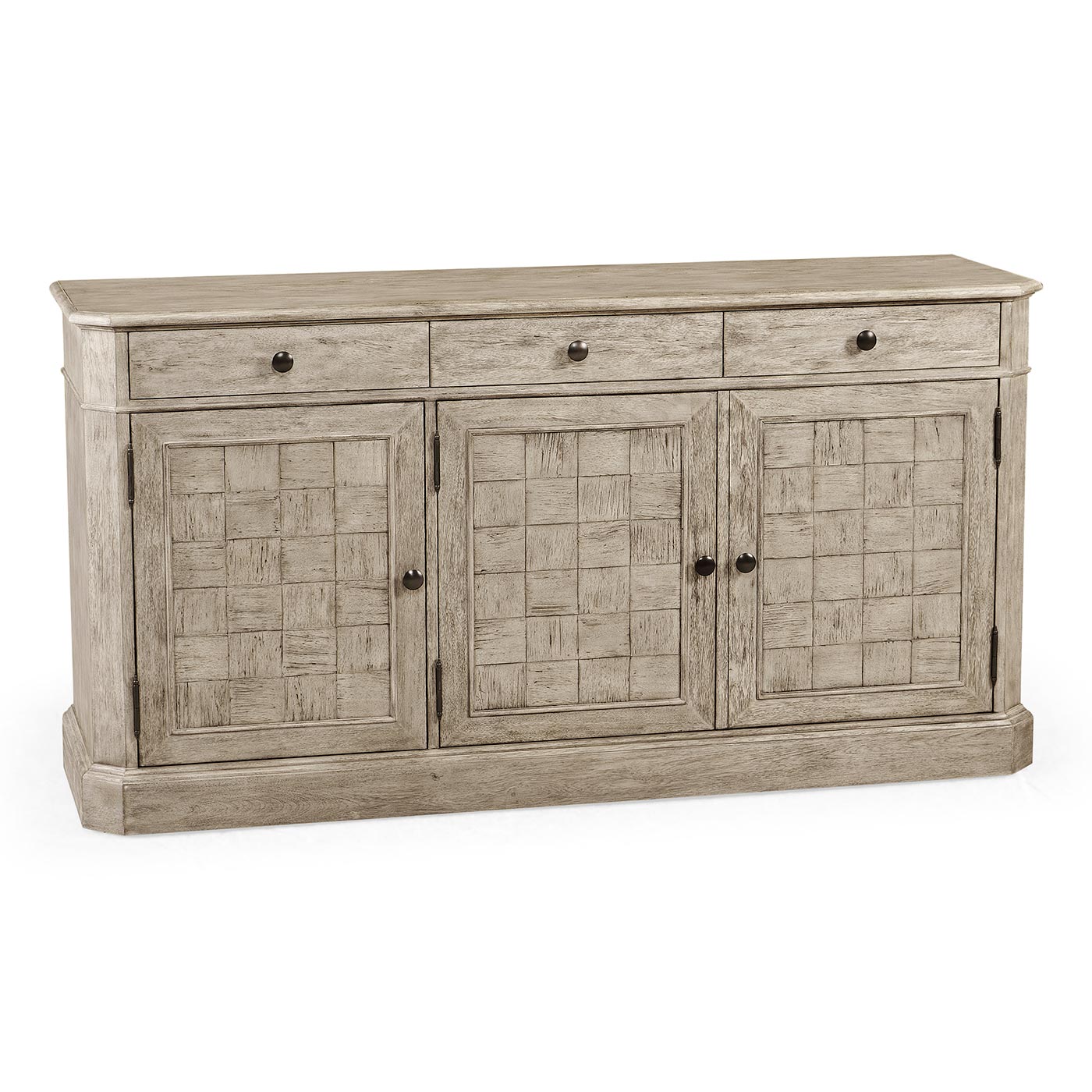 Rustic Grey Three Door Sideboard 65