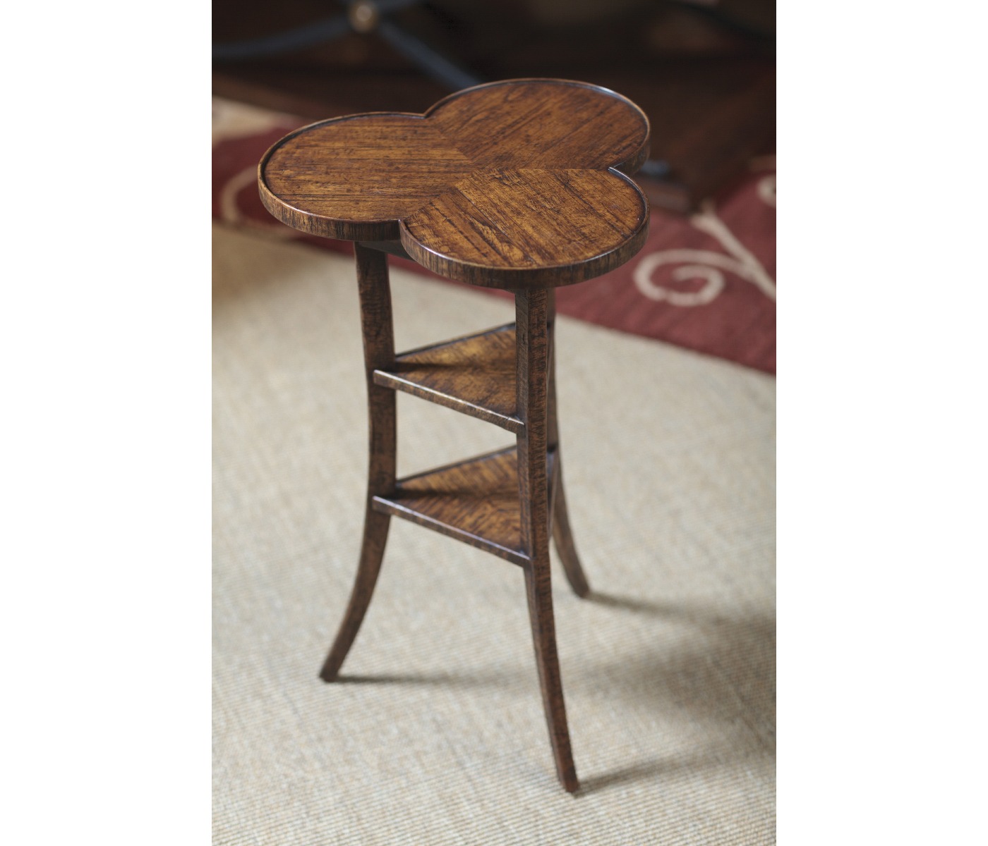Trefoil Side Table in Country Walnut