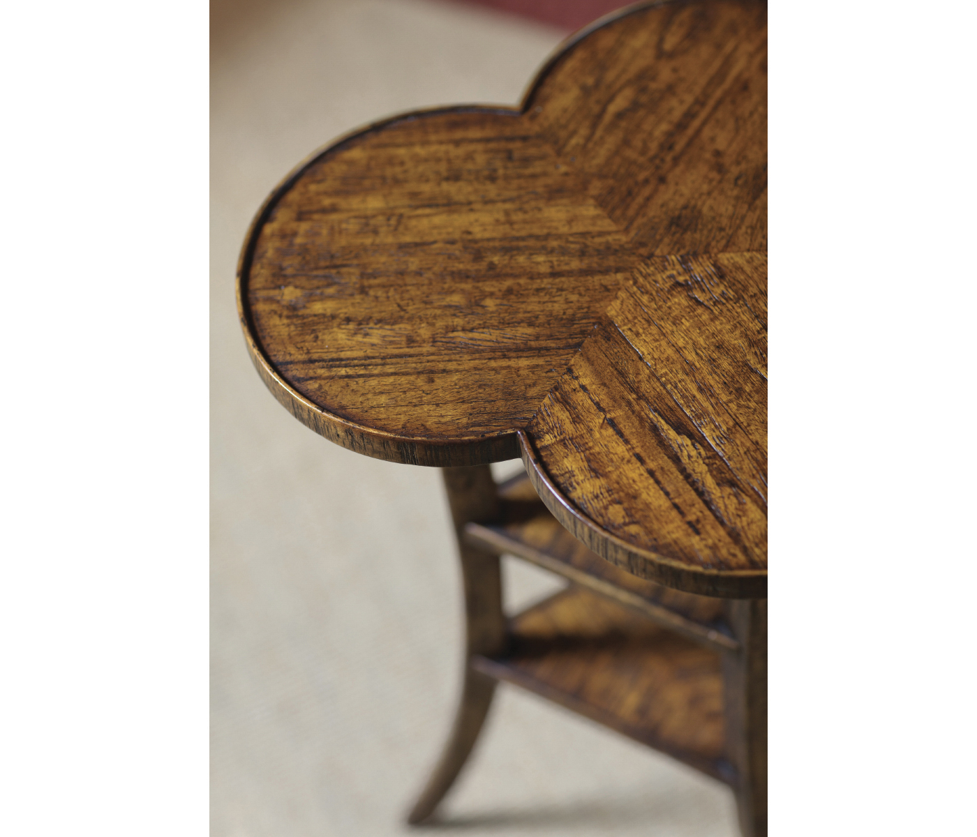 Trefoil Side Table in Country Walnut
