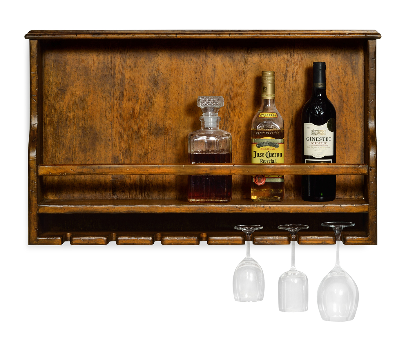 Wall Hanging Wine Rack in Country Walnut