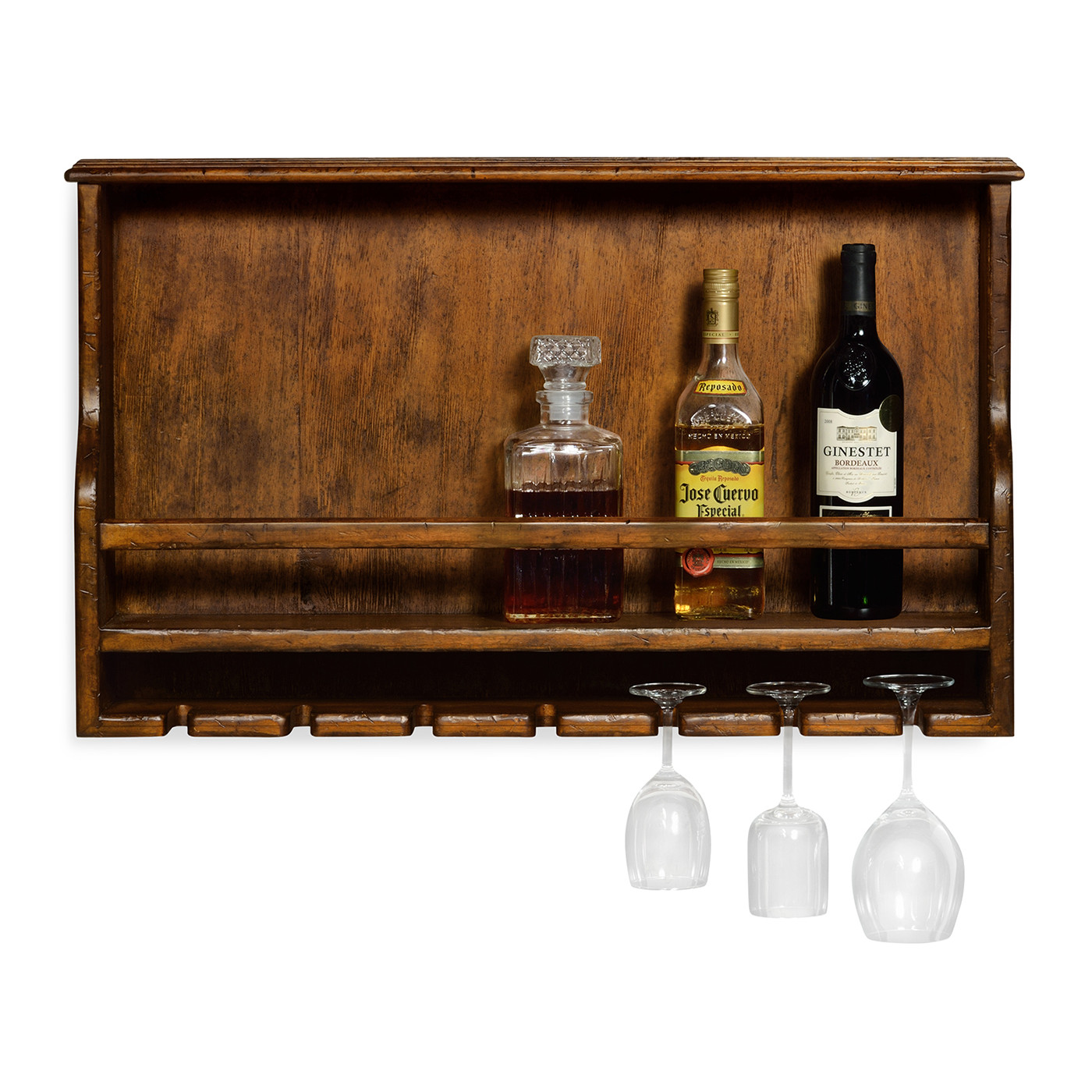 Wall Hanging Wine Rack in Country Walnut