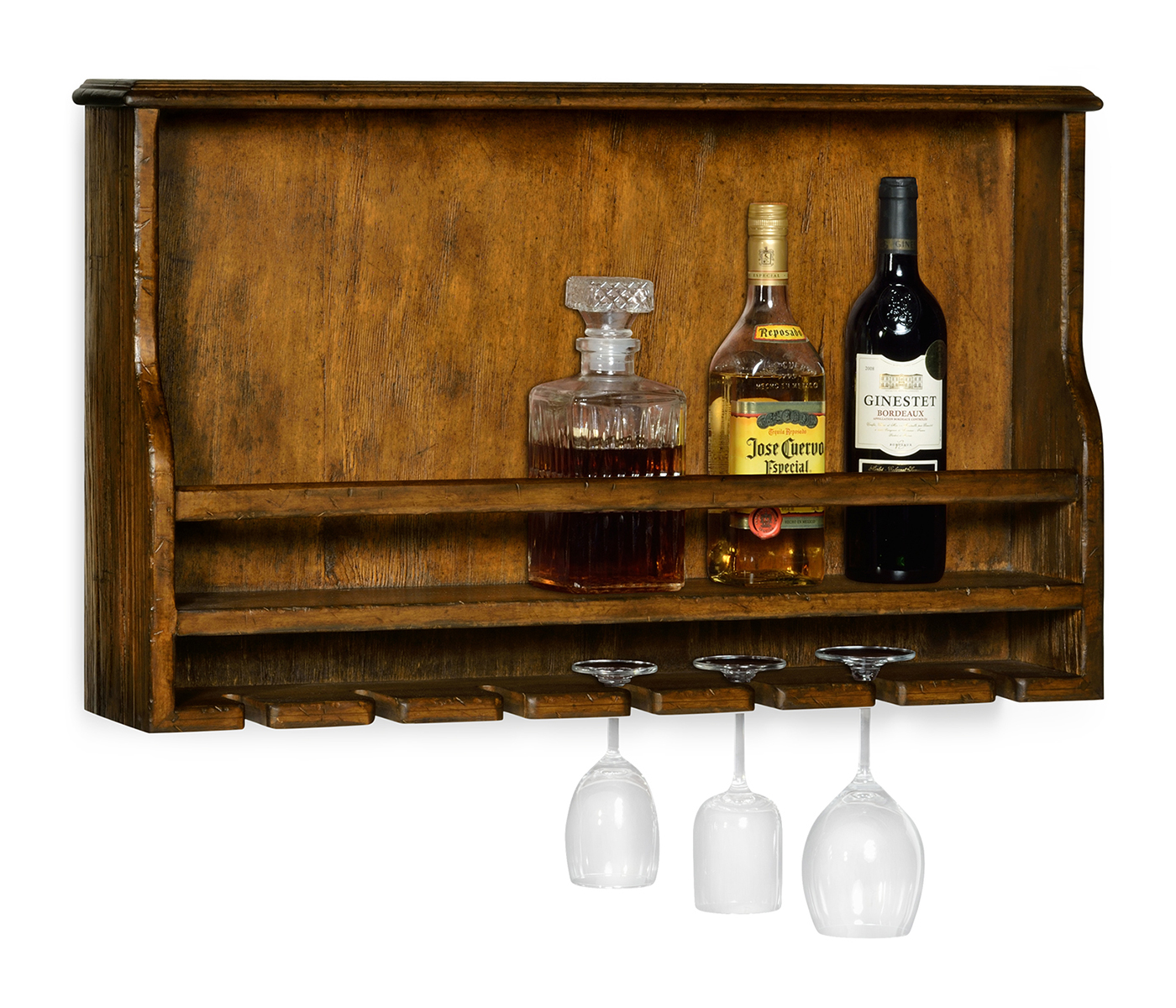 Wall Hanging Wine Rack in Country Walnut