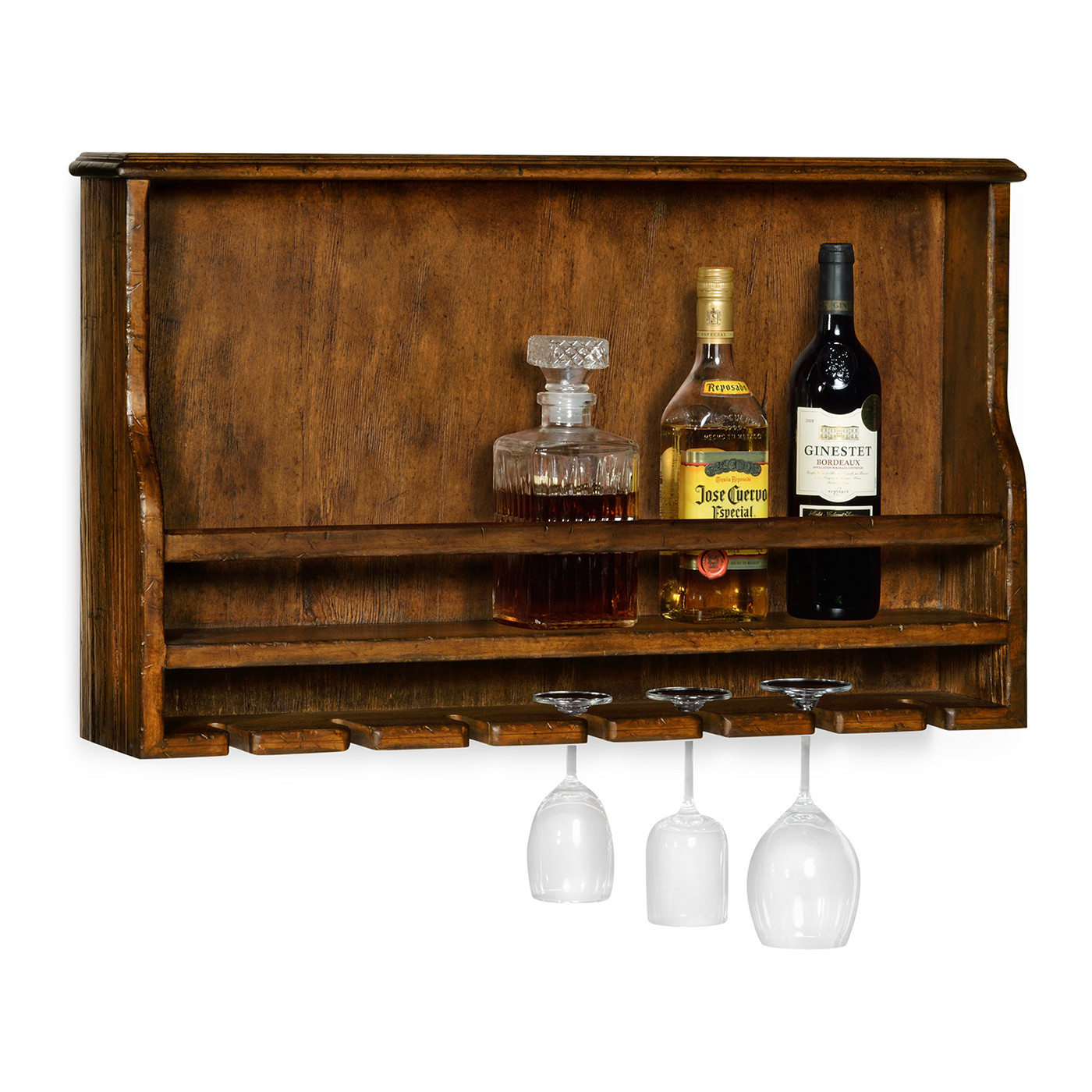 Wall Hanging Wine Rack in Country Walnut