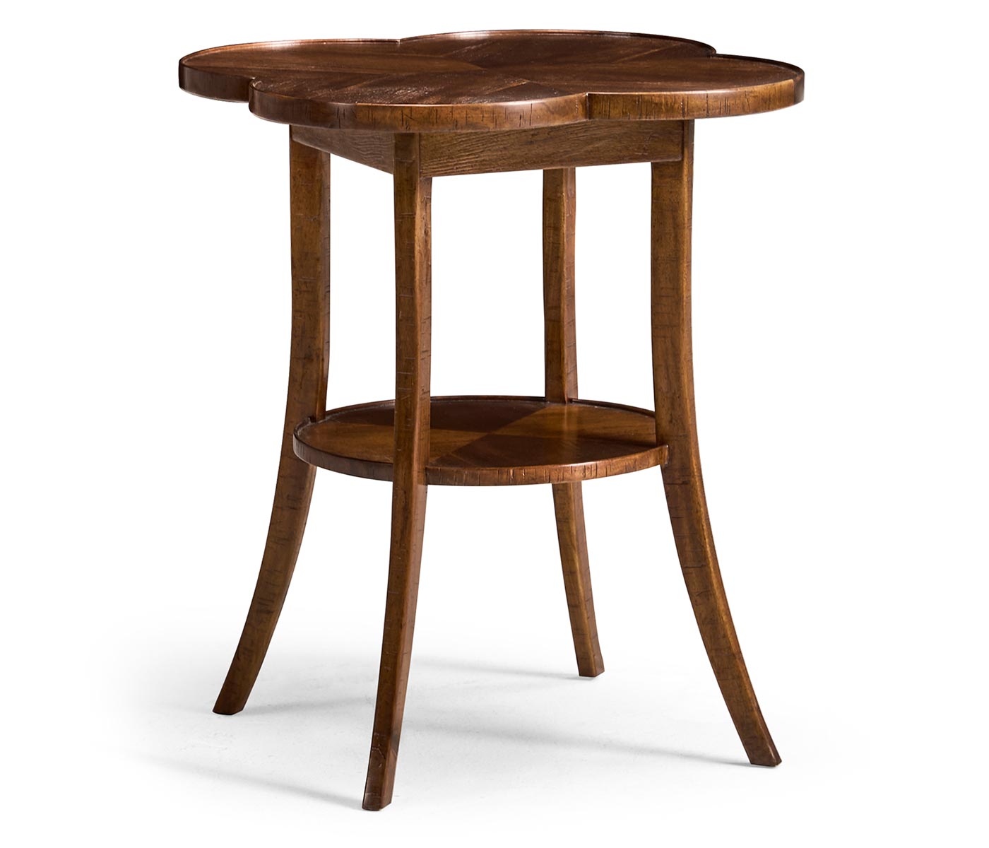 Quatrefoil Lamp Table in Country Walnut