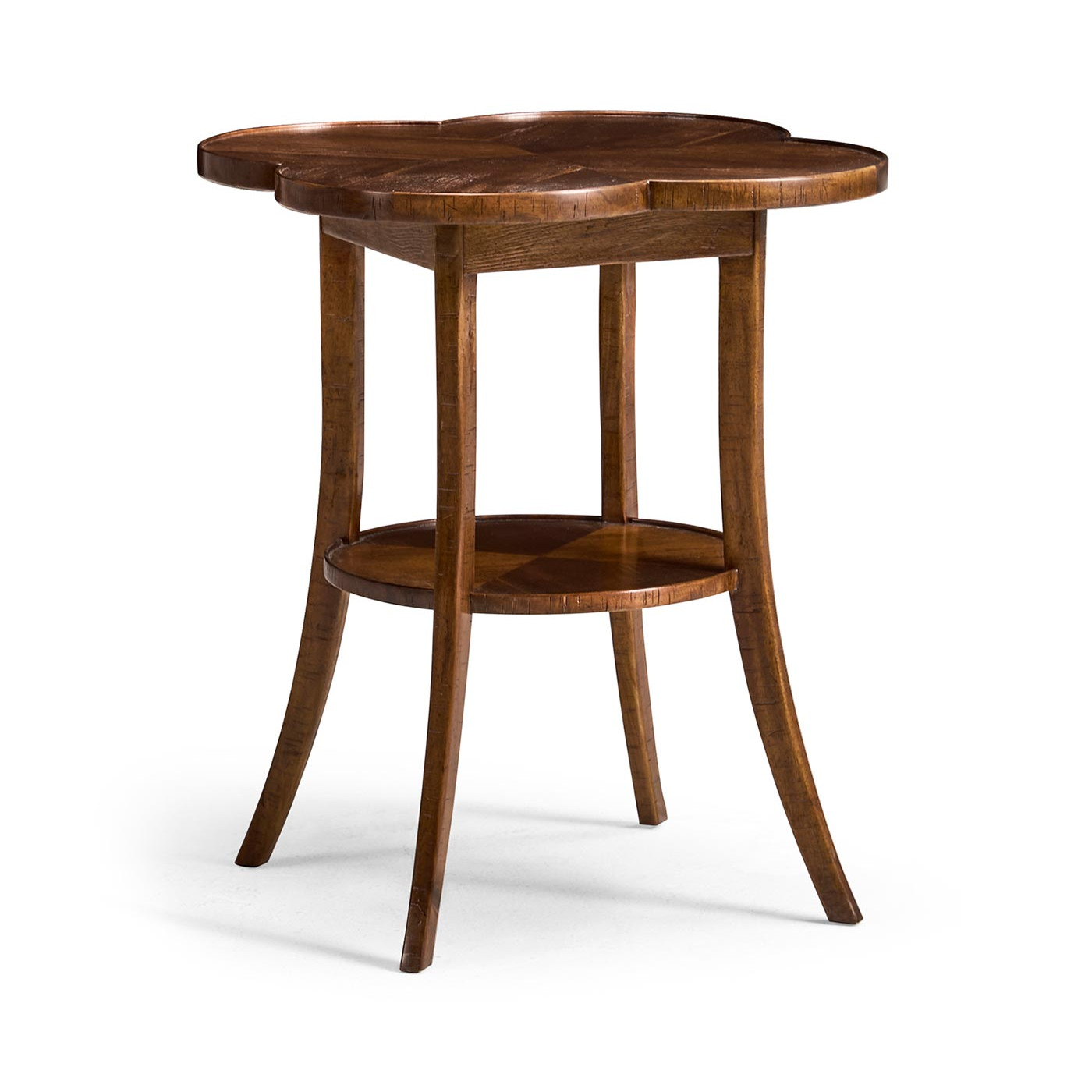 Quatrefoil Lamp Table in Country Walnut