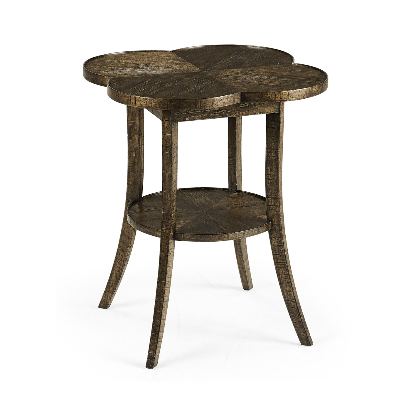 Quatrefoil Lamp Table in Dark Driftwood