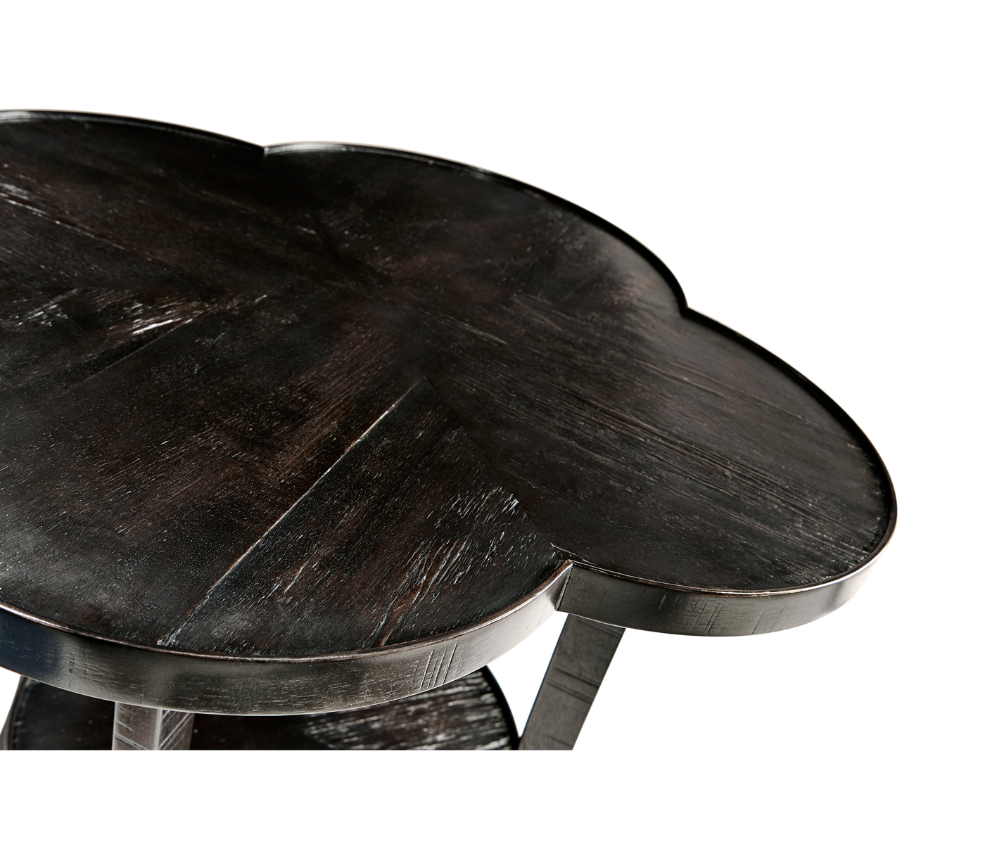 Quatrefoil Lamp Table in Dark Ale