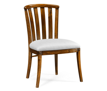 Casual Slat Upholstered Side Chair