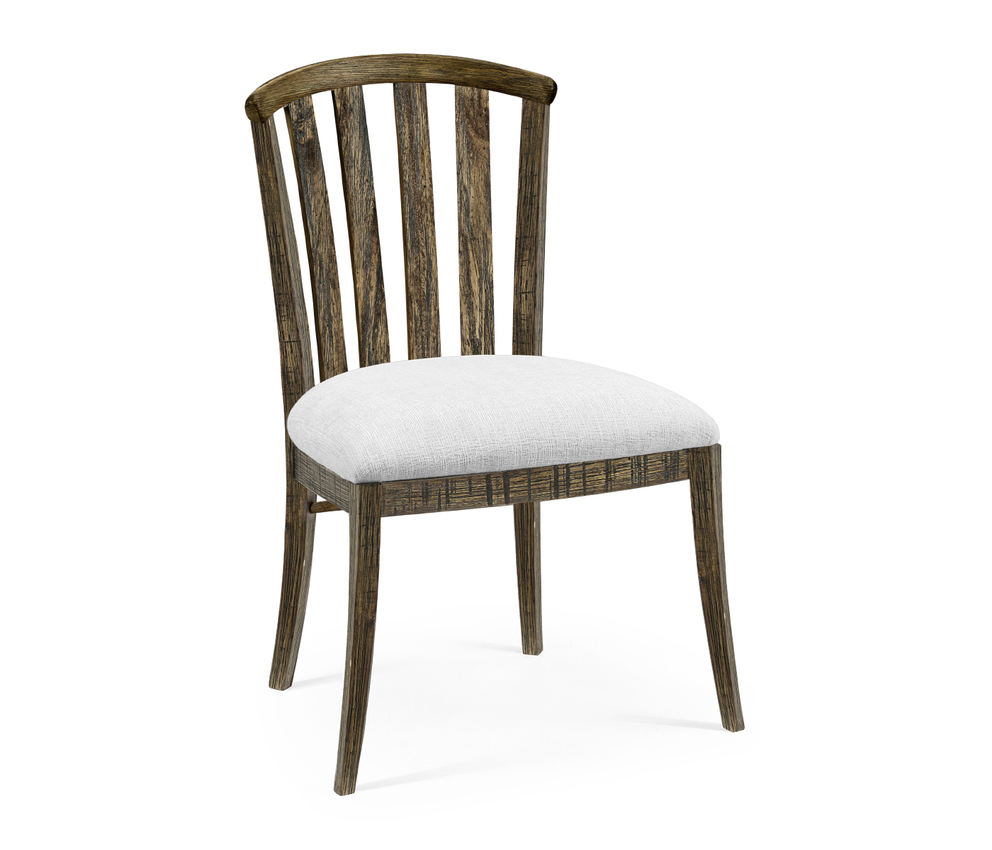 Casual Slat Upholstered Side Chair