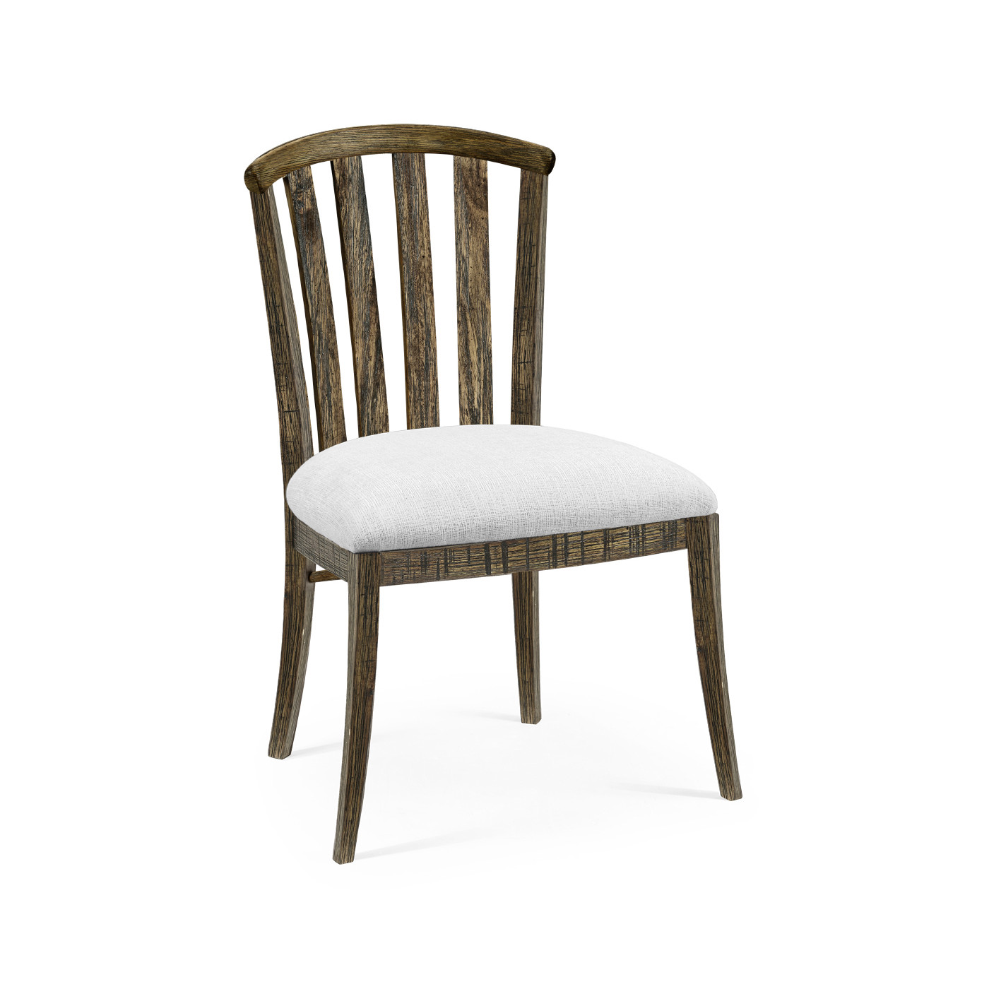 Casual Slat Upholstered Side Chair