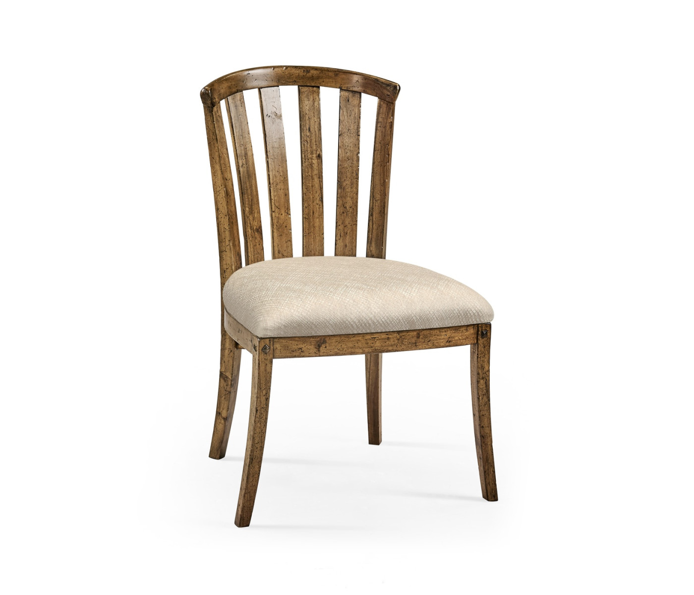 Casual Slat Upholstered Side Chair