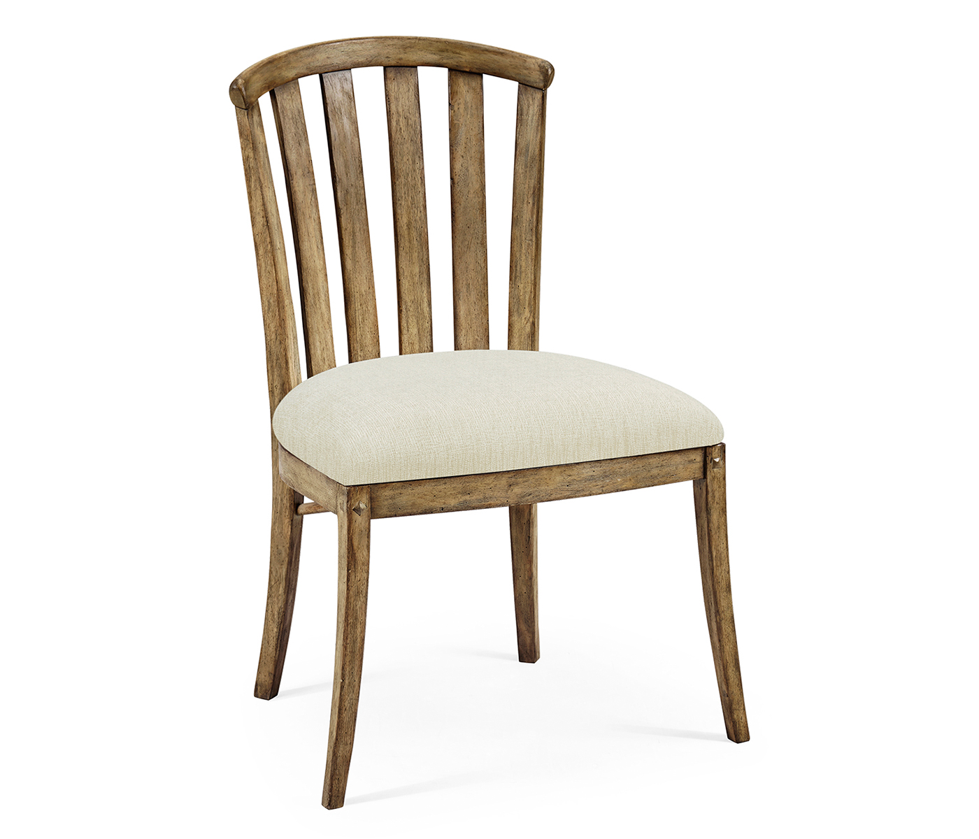 Casual Slat Upholstered Side Chair