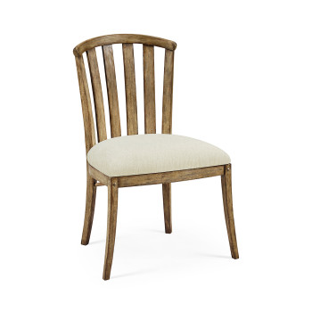 Casual Slat Upholstered Side Chair