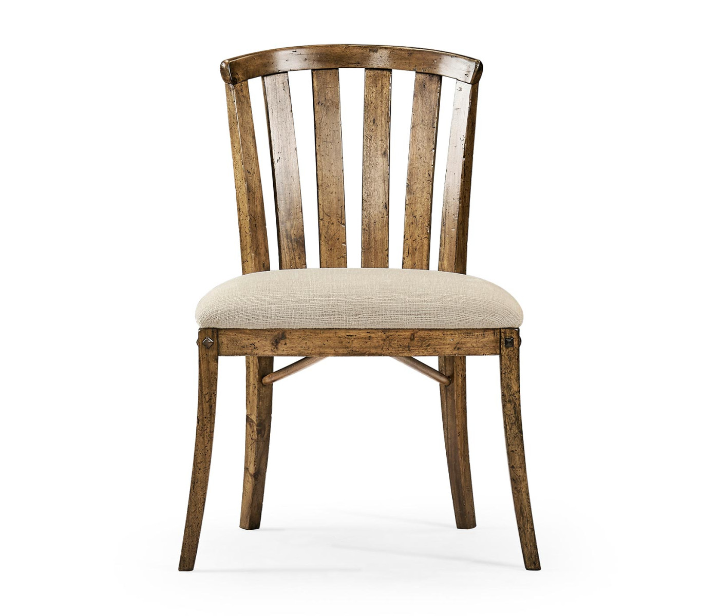 Casual Slat Upholstered Side Chair