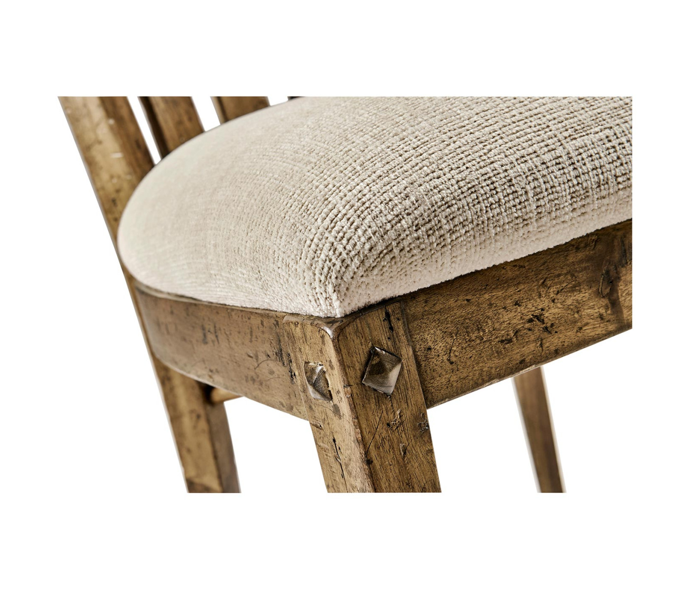 Casual Slat Upholstered Side Chair