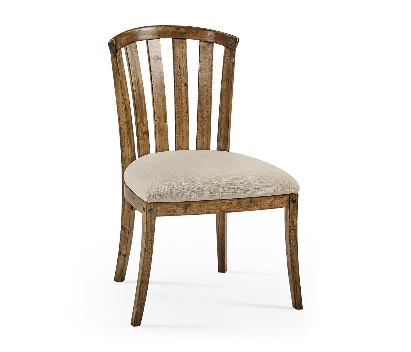 Casual Slat Upholstered Side Chair