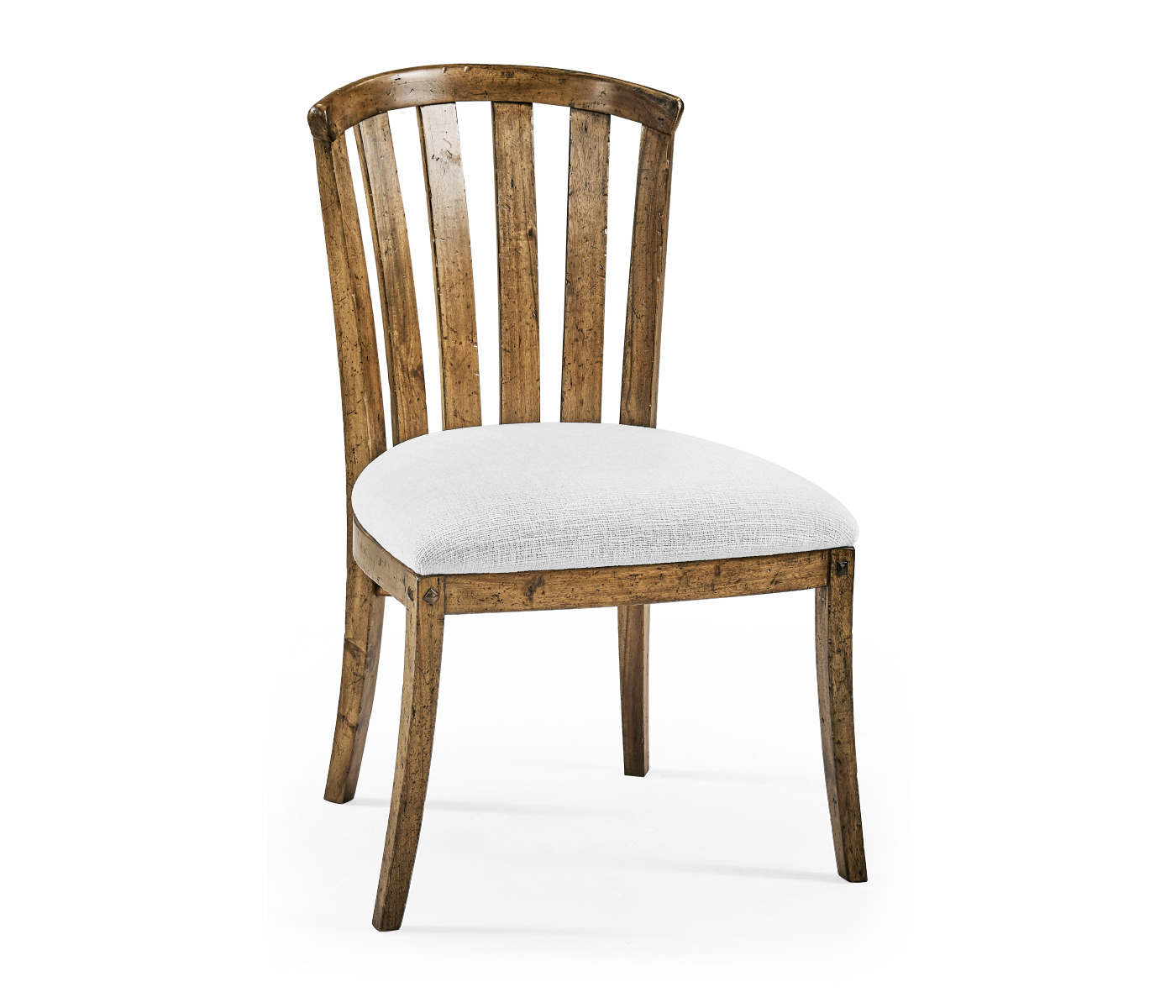 Casual Slat Upholstered Side Chair