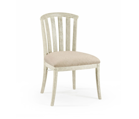 Casual Slat Upholstered Side Chair