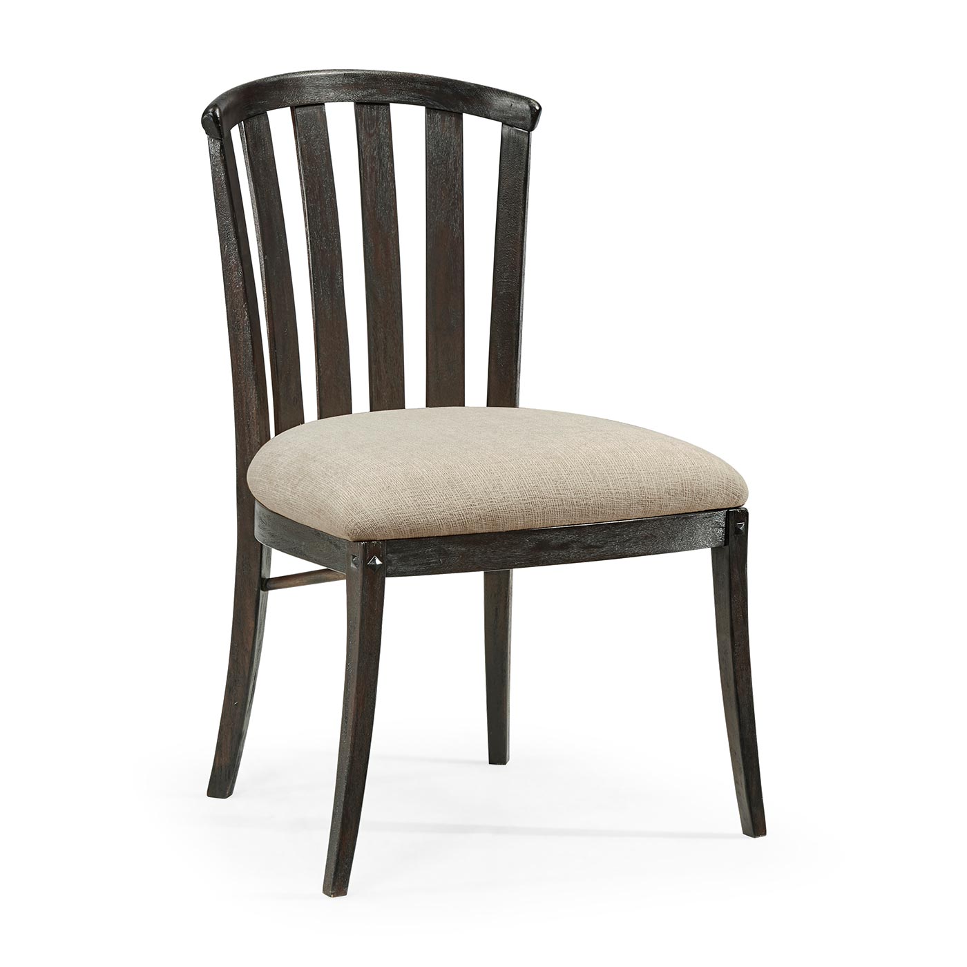 Casual Slat Upholstered Side Chair
