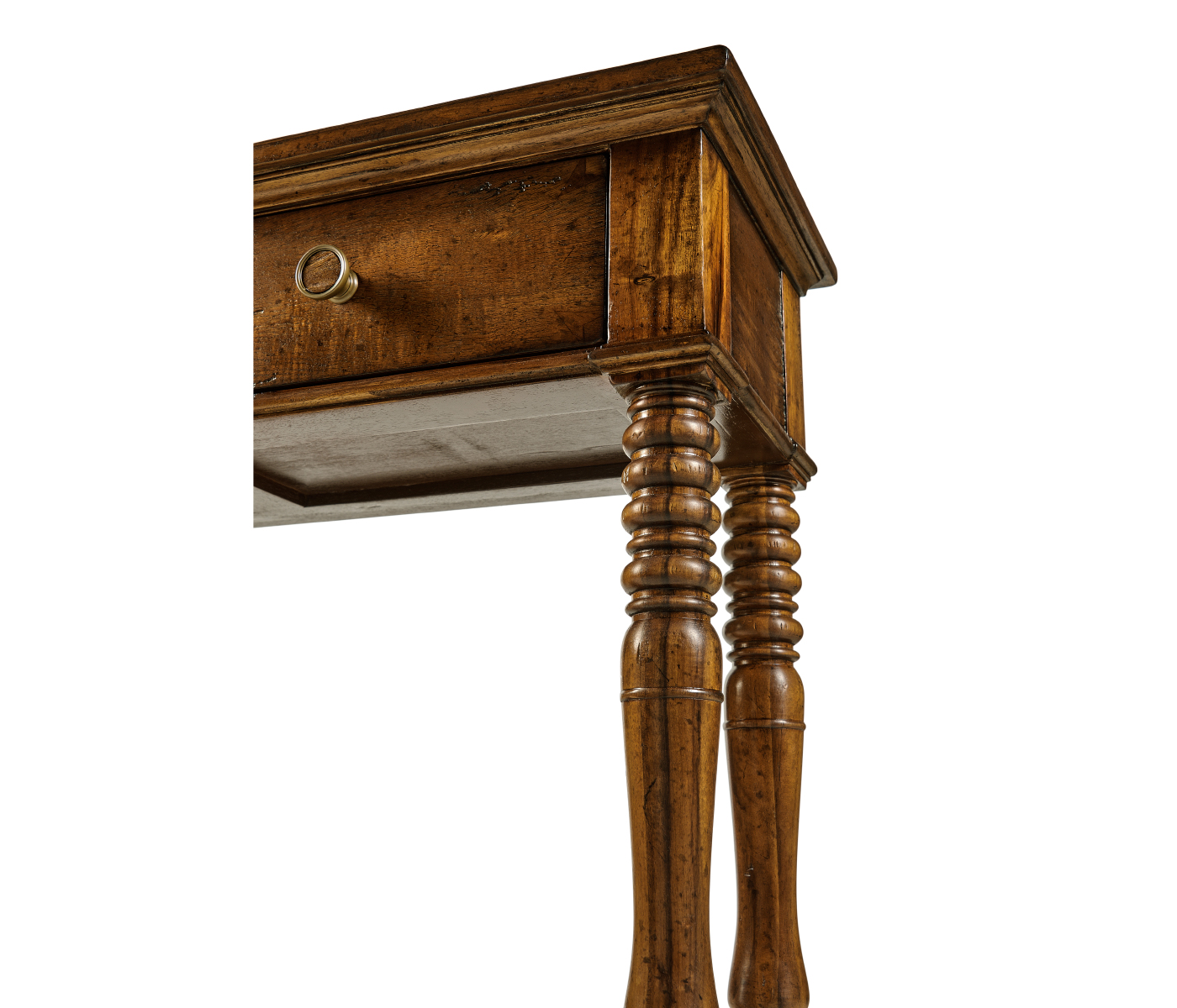 Country Walnut Parquet Double Console Table