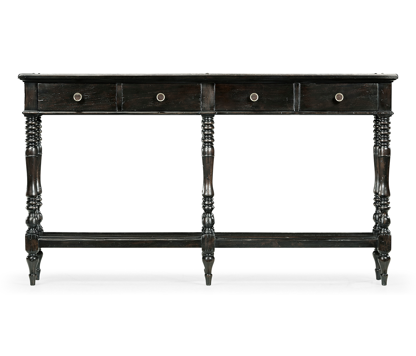 Dark Ale Parquet Double Console Table