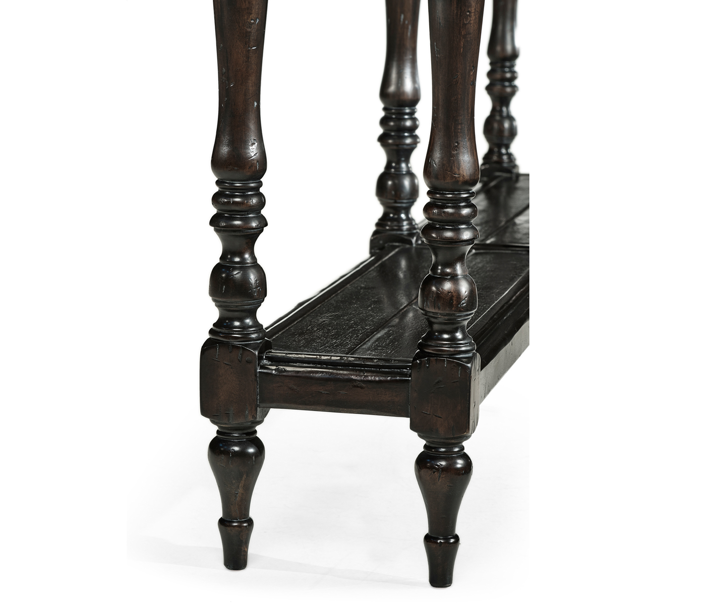 Dark Ale Parquet Double Console Table