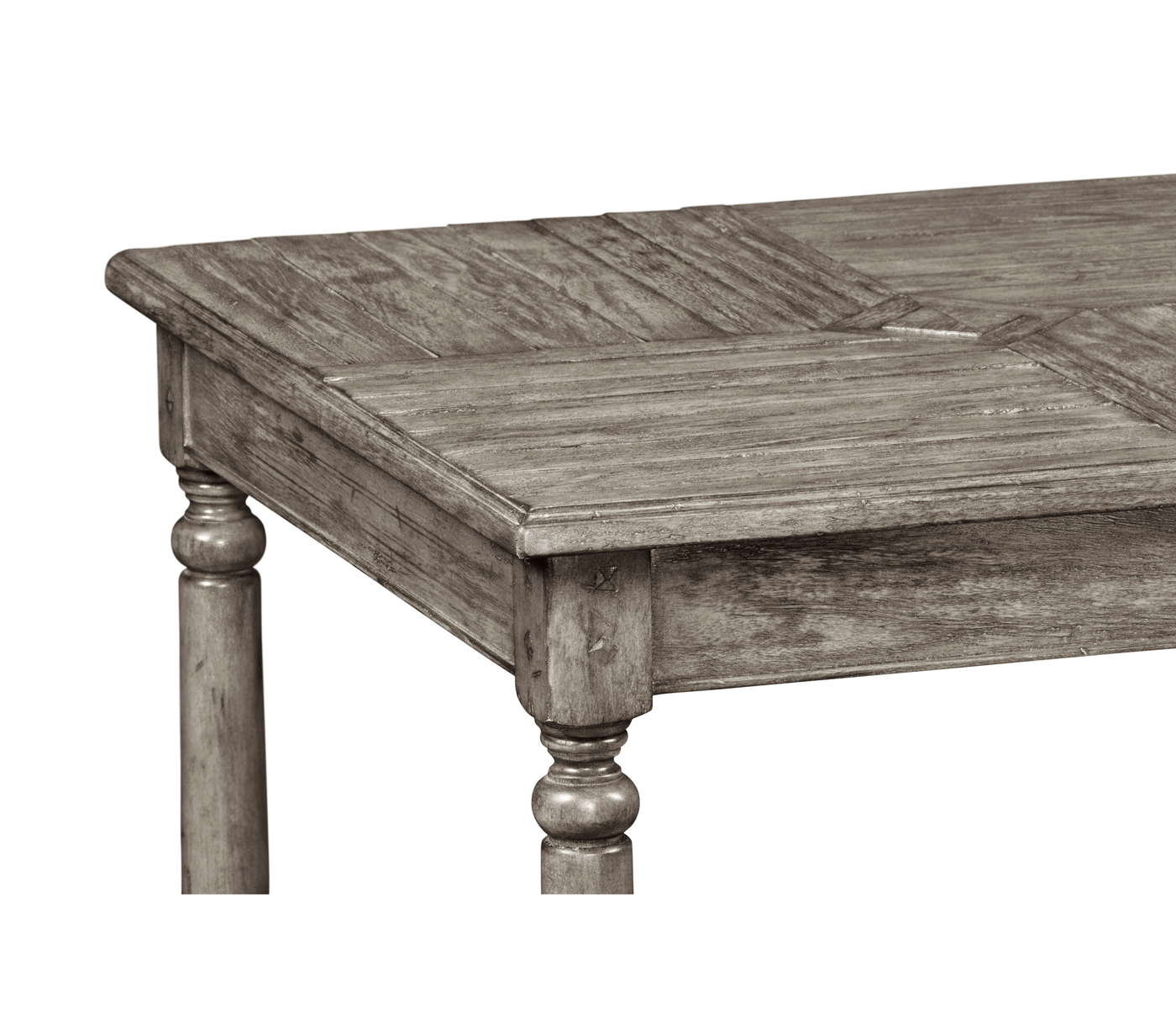 Antique Dark Grey Parquet Square Lamp Table with Contrast Inlay